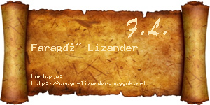 Faragó Lizander névjegykártya